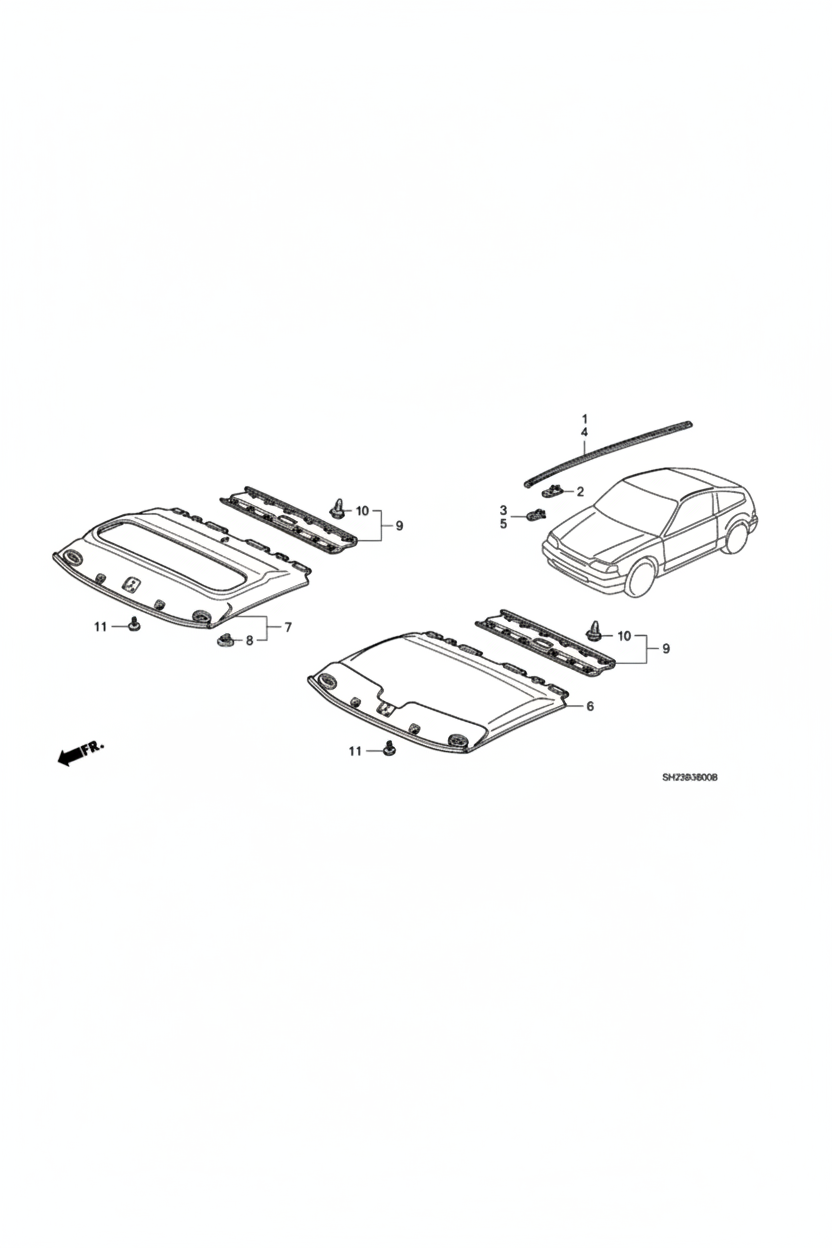 Friso de tejadilho Esquerdo Honda CRX OEM