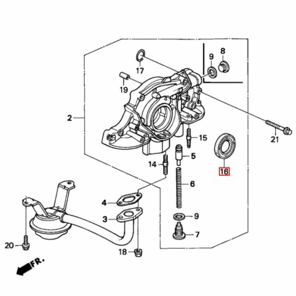 Retentor Cambota Lado Correia de Distribuição OEM D16Z6, D15, D14 31x46x7