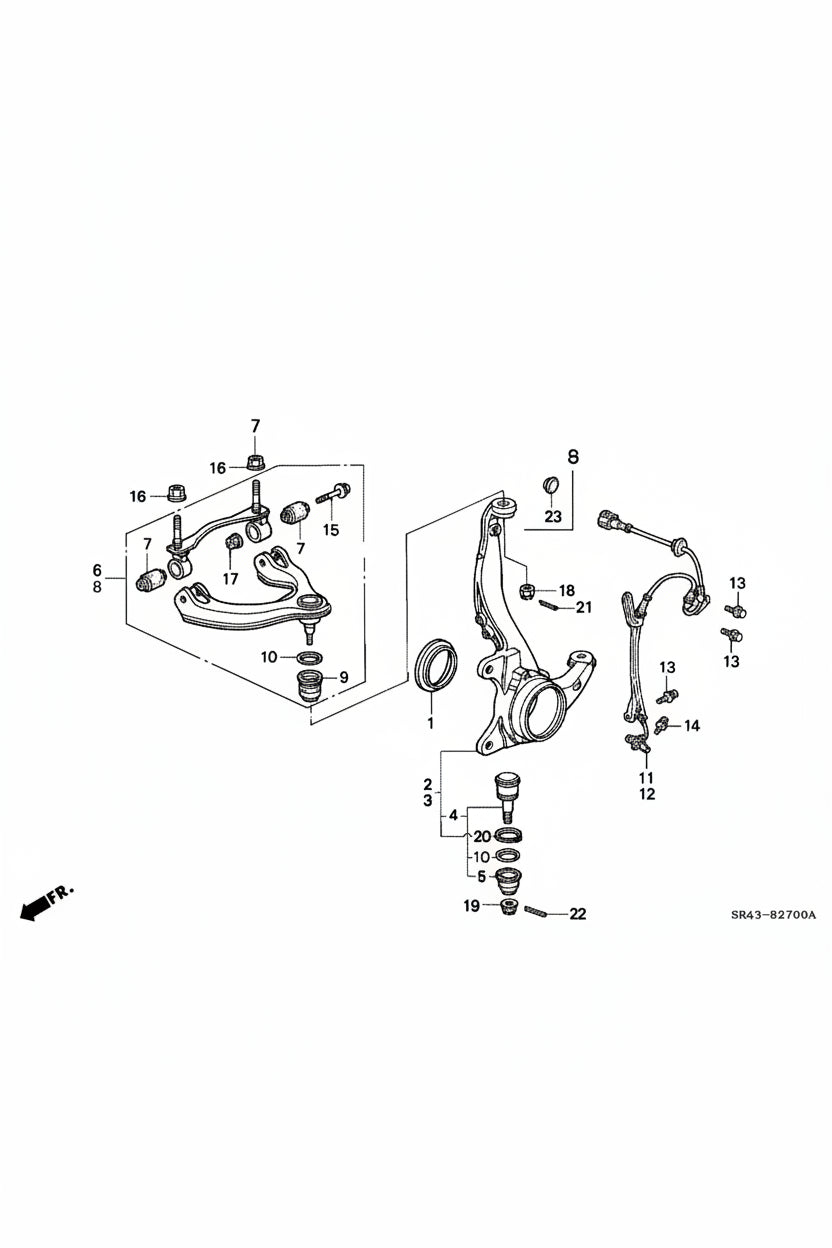 Braço Oscilante Dianteiro Superior Direito Honda EG/Del Sol/ Integra