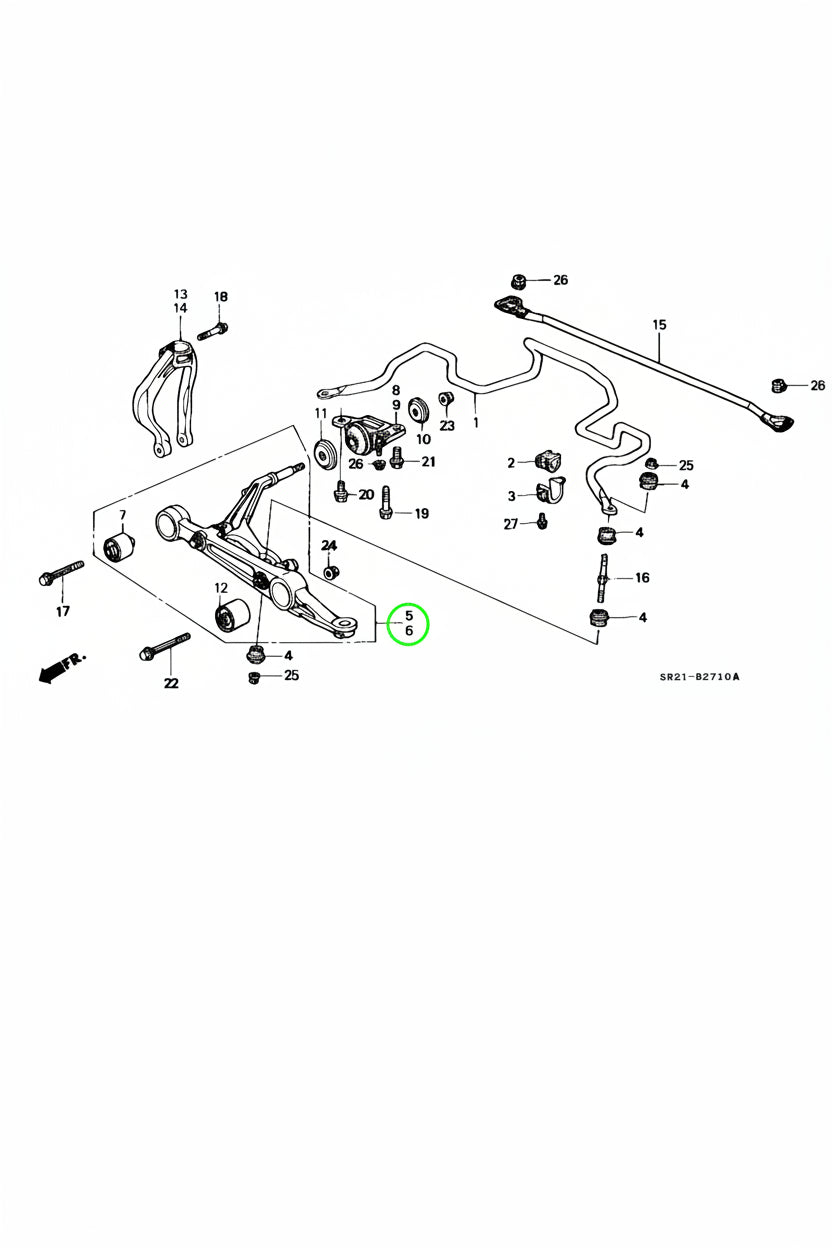 Braço Oscilante Dianteiro Inferior Esquerdo Honda EG/ Del Sol/ Integra
