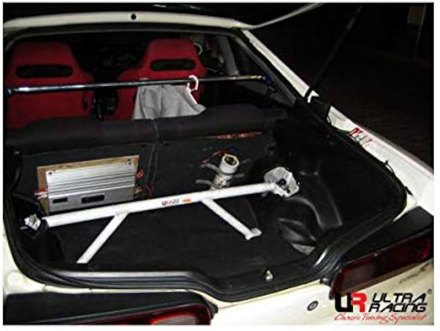 Barra estabilizadora traseira de 4 pontos em aço branco para Honda Civic Del Sol Integra Ultra Racing