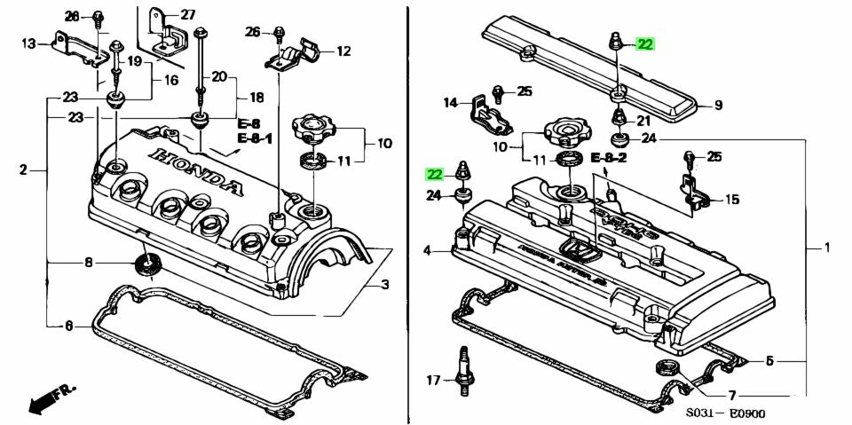 Porca Tampa Valvulas Original Honda B16/B18
