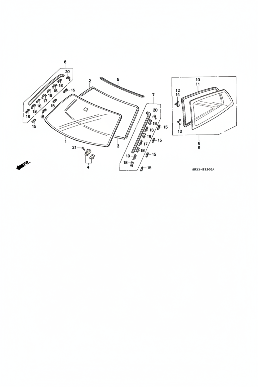 Honda Moldura do Para-Brisas Esquerdo - 73162-SR3-003