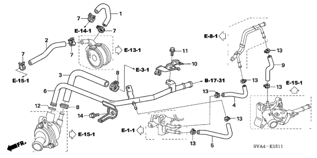 Tubo de Refrigeração do Termostato Genuíno Honda para Civic Type-R K20Z