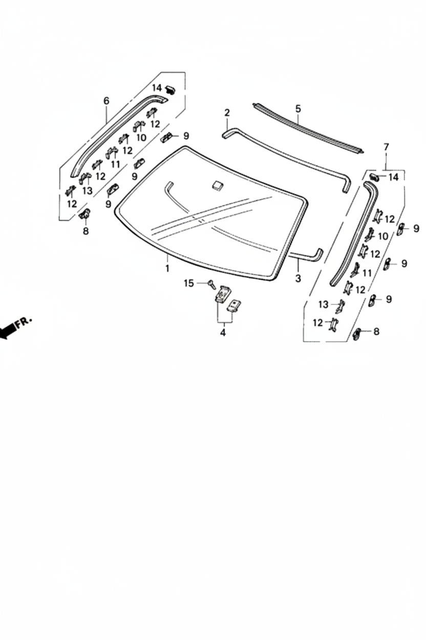 Friso Para Brisas Honda CRX Del Sol Esquerdo - 73162-SR2-003